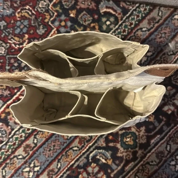 NWT Clea Ray Upcycled Canvas Beer Carrier Caddy Bag - Picture 5 of 6